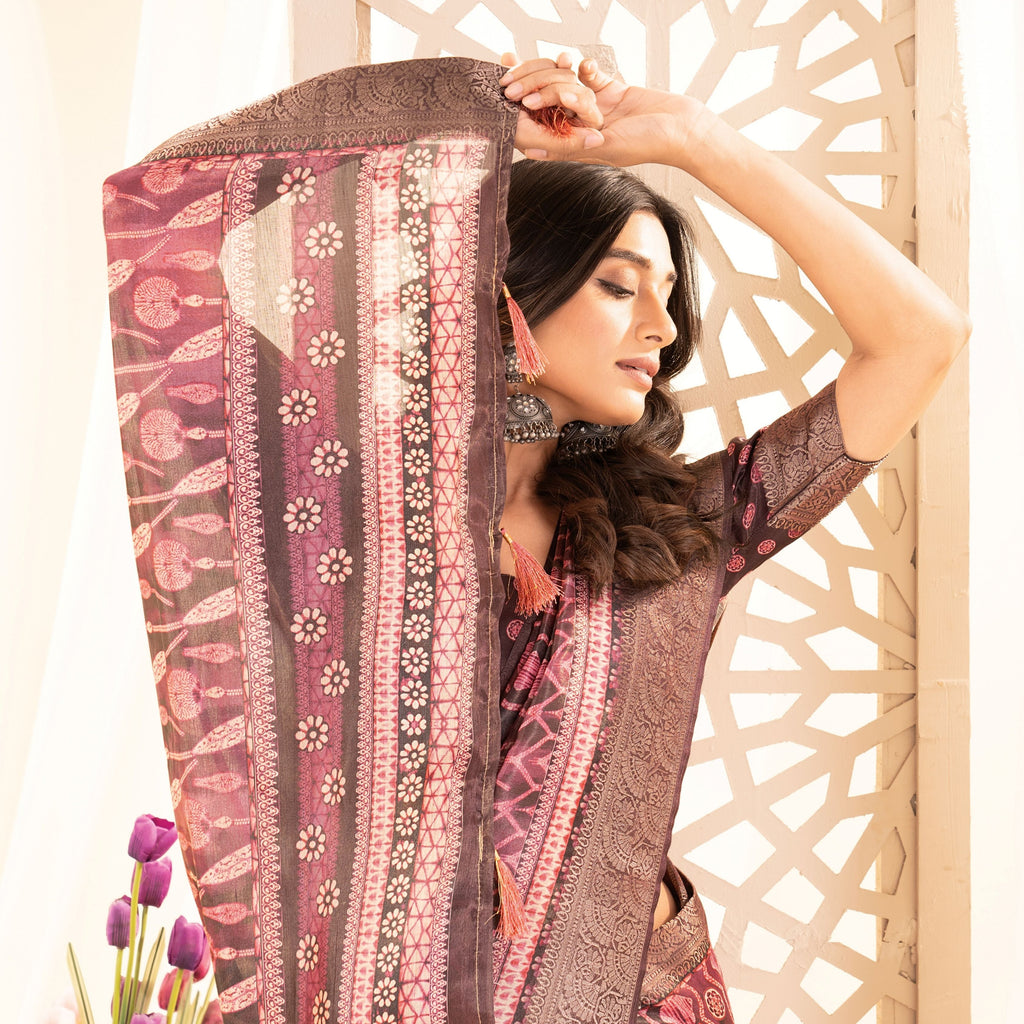 Ajrak Print Sarees