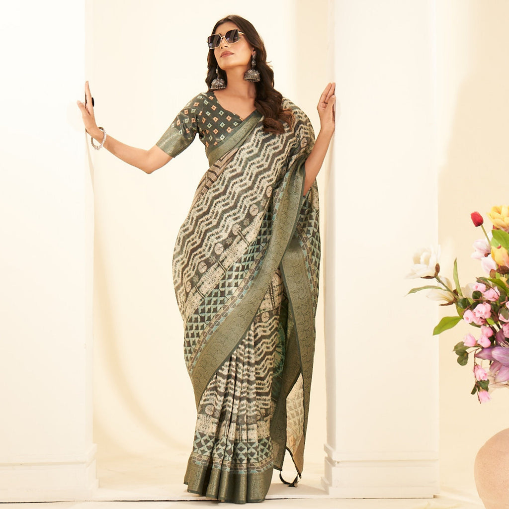 Ikkat Print Saree