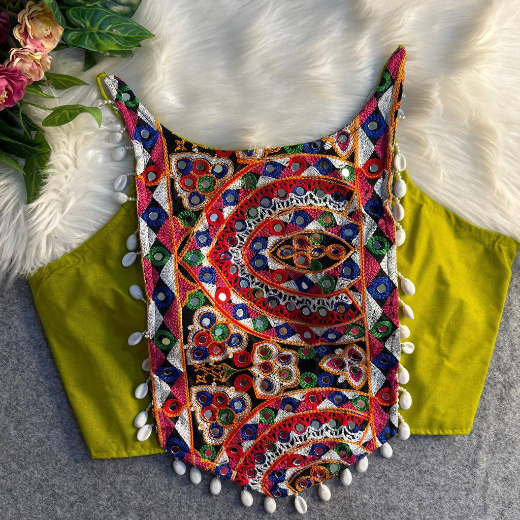 Navratri Special Fancy Kaudi Lace Embroidery Blouse