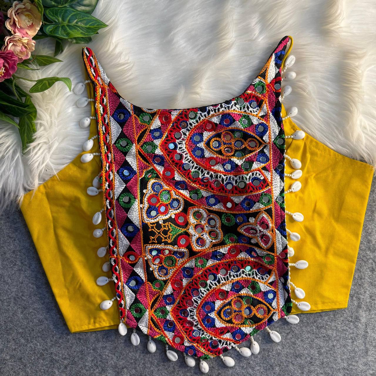 Navratri Special Fancy Kaudi Lace Embroidery Blouse