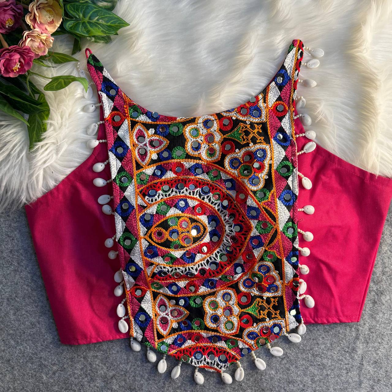 Navratri Special Fancy Kaudi Lace Embroidery Blouse