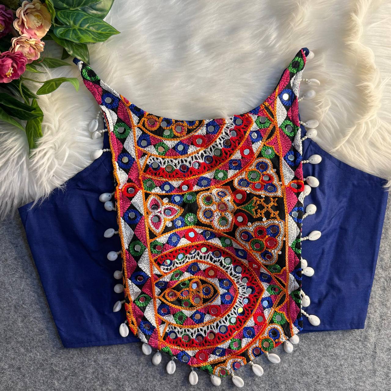 Navratri Special Fancy Kaudi Lace Embroidery Blouse