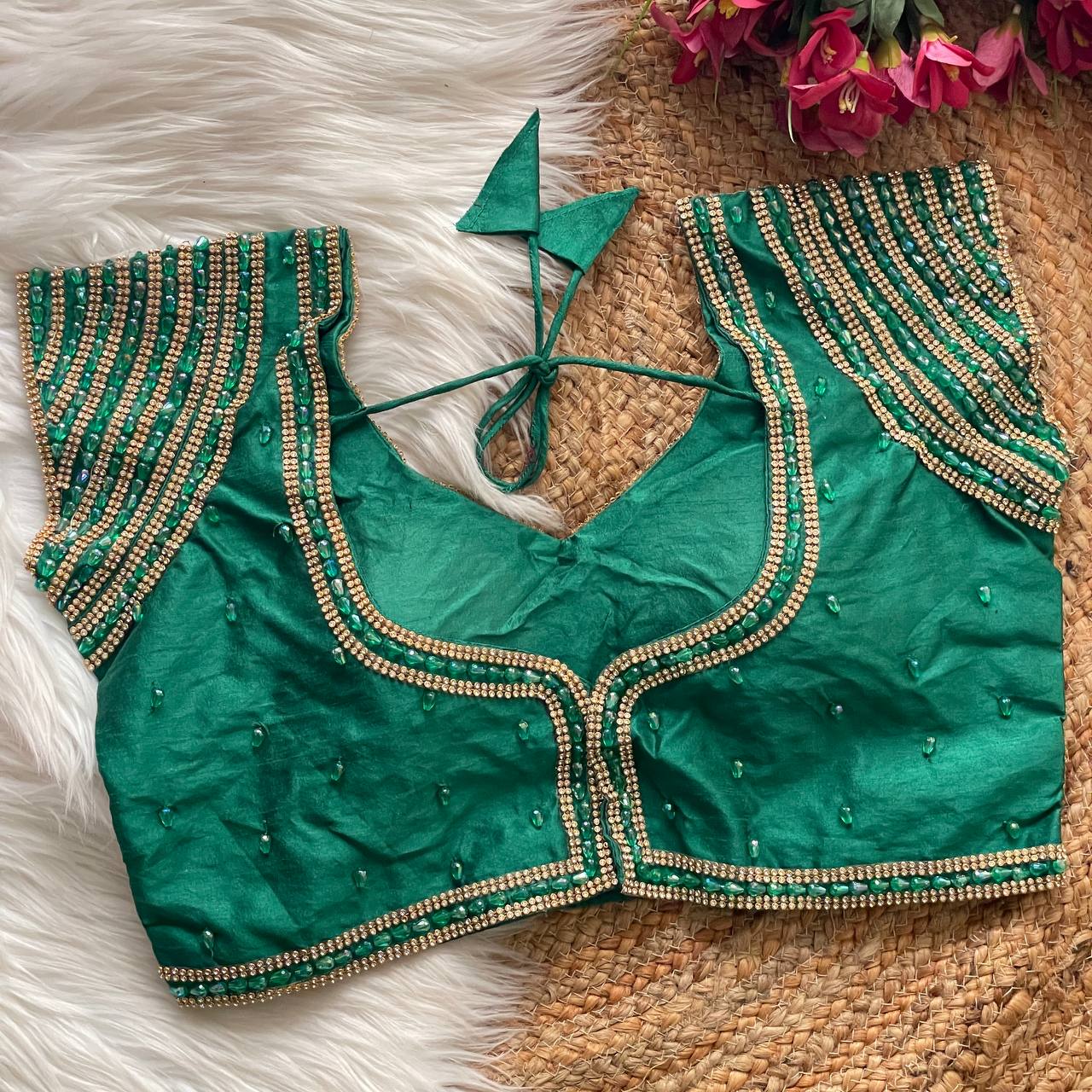 Pure Handwork Designer Silk Blouse
