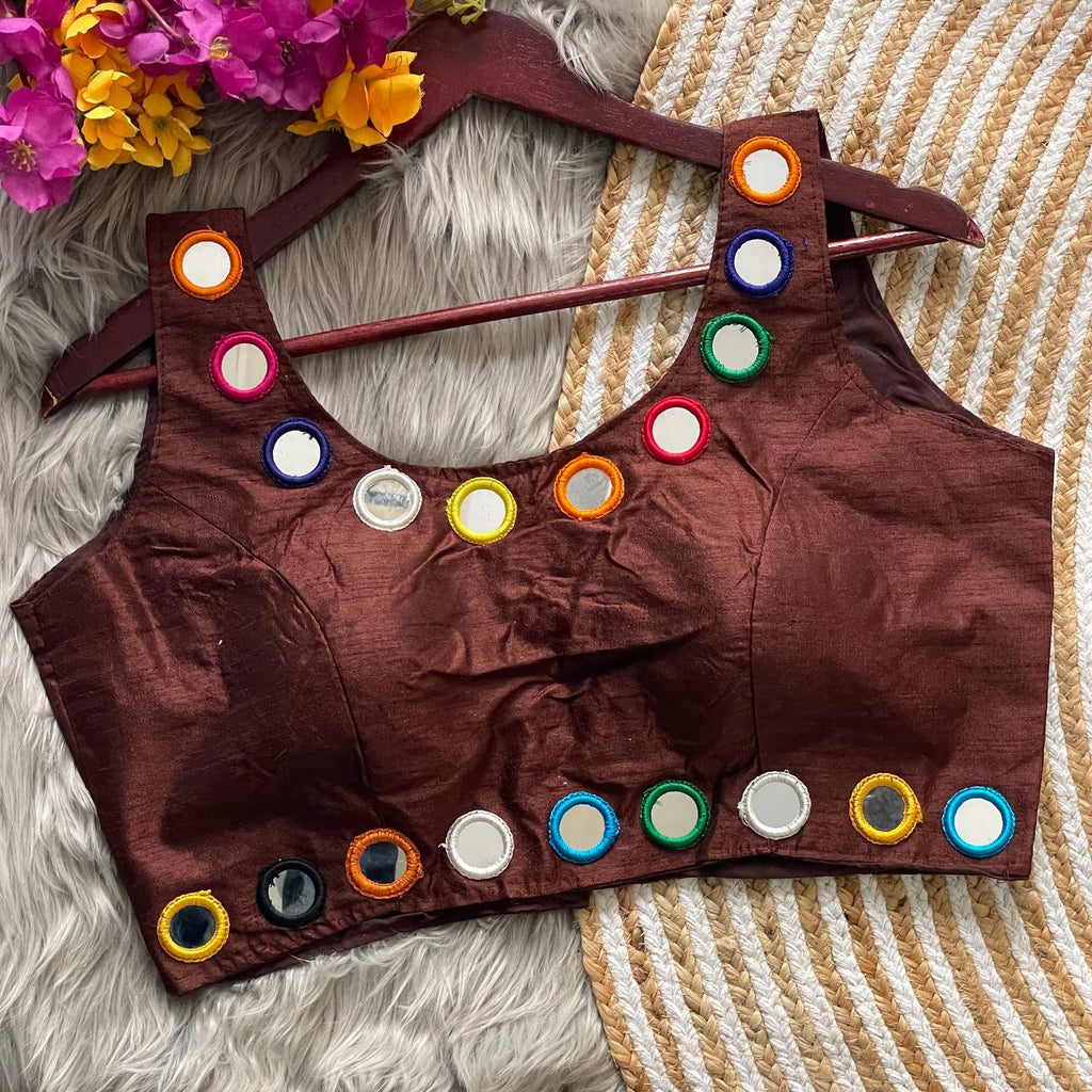 Mirror Work Traditional Navratri Bollywood Style Blouse