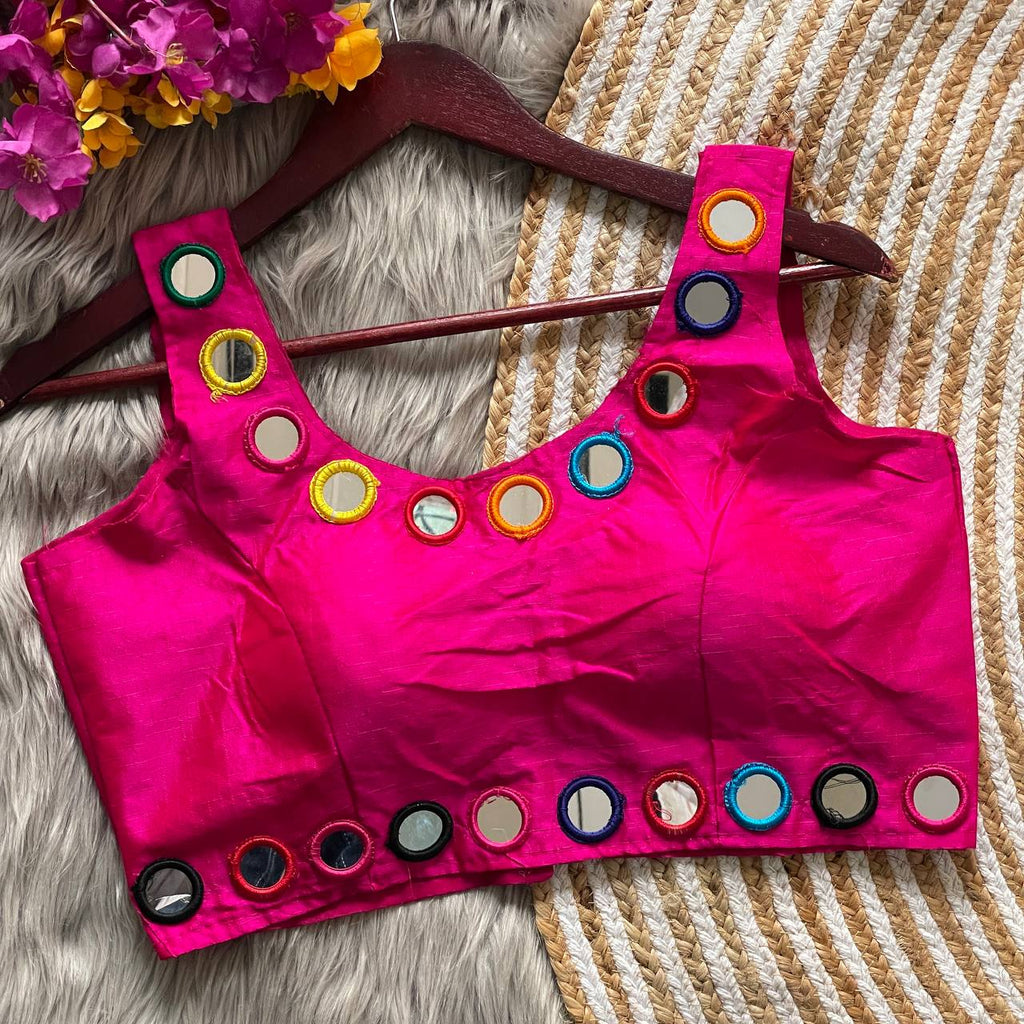 Mirror Work Traditional Navratri Bollywood Style Blouse