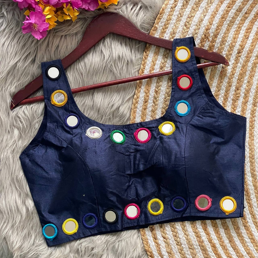 Mirror Work Traditional Navratri Bollywood Style Blouse