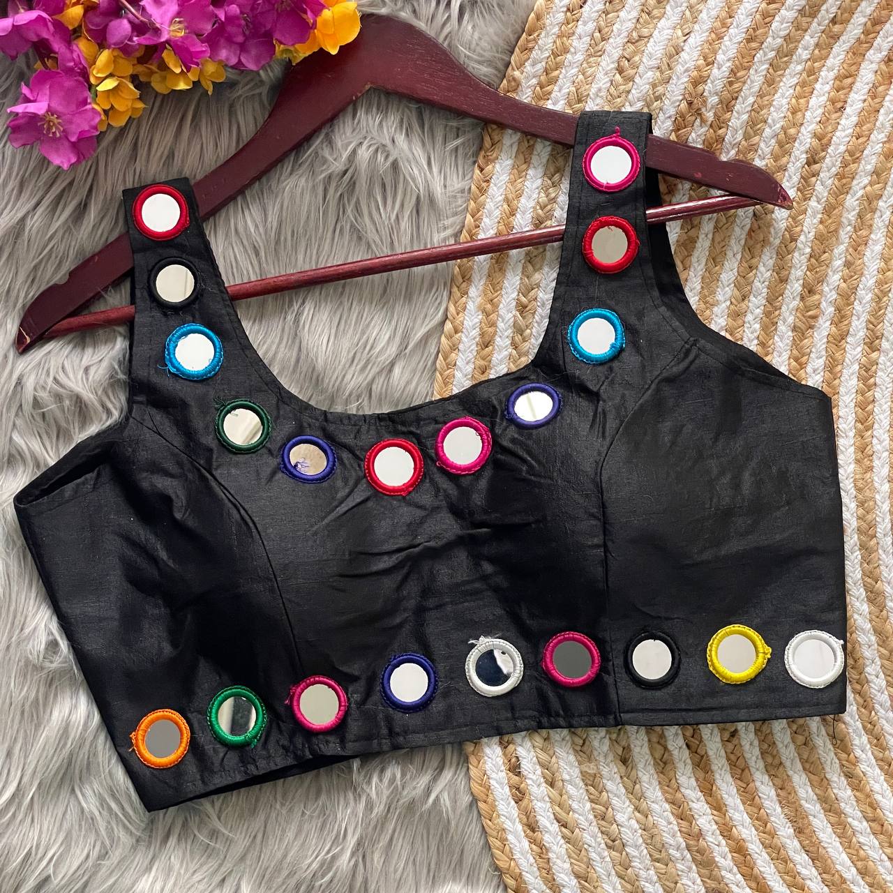 Mirror Work Traditional Navratri Bollywood Style Blouse