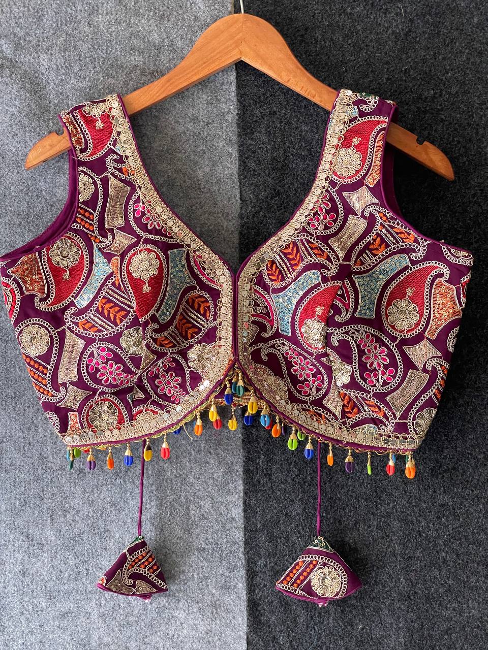 Navratri Special Partywear Kodi Lace Thread Work Blouse