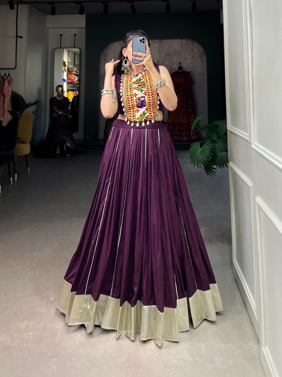 Rayon Navratri Chaniya Choli With Gotta Patti Border