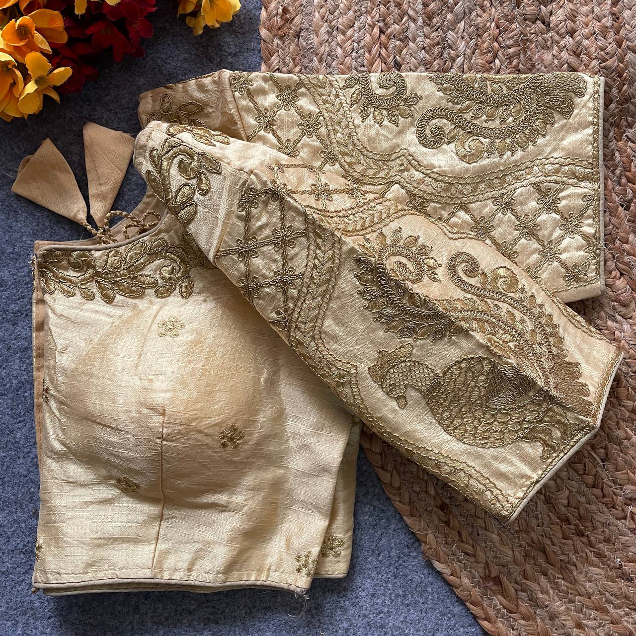 Bridal Heavy Embroidered Work Pure Silk Blouse
