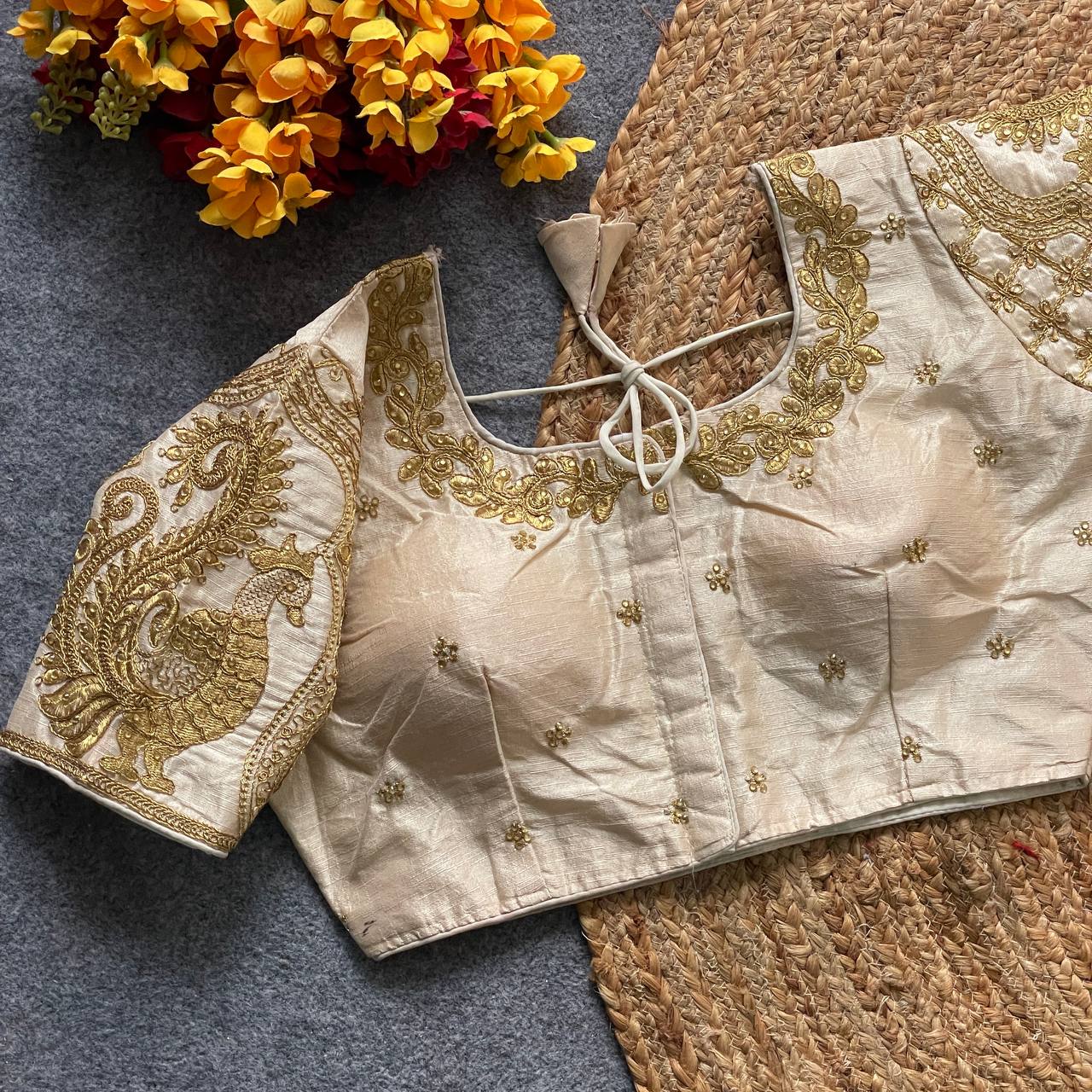 Bridal Heavy Embroidered Work Pure Silk Blouse