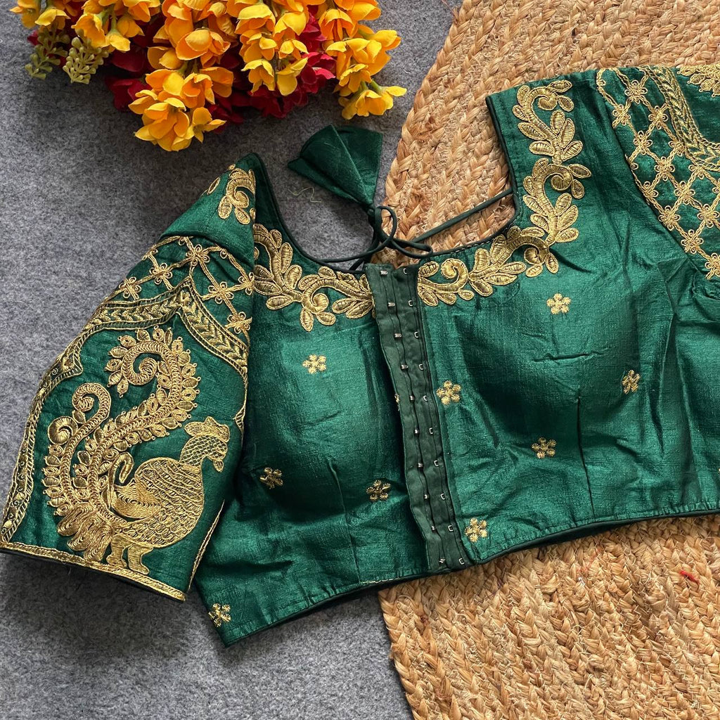Bridal Heavy Embroidered Work Pure Silk Blouse