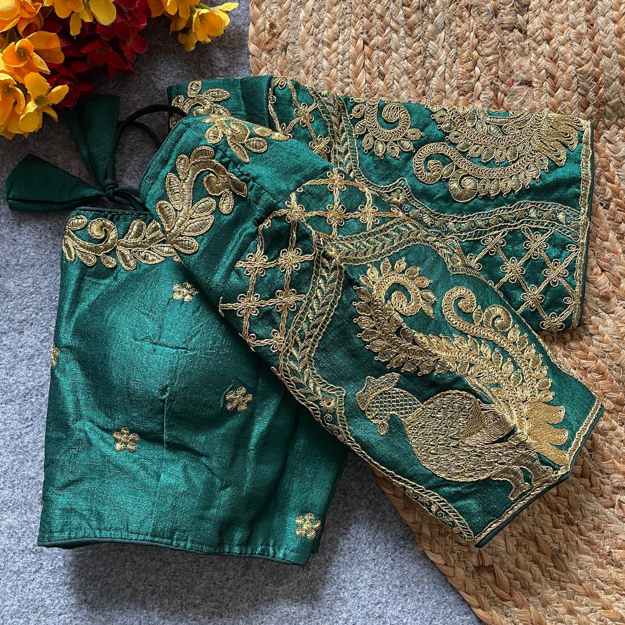 Bridal Heavy Embroidered Work Pure Silk Blouse