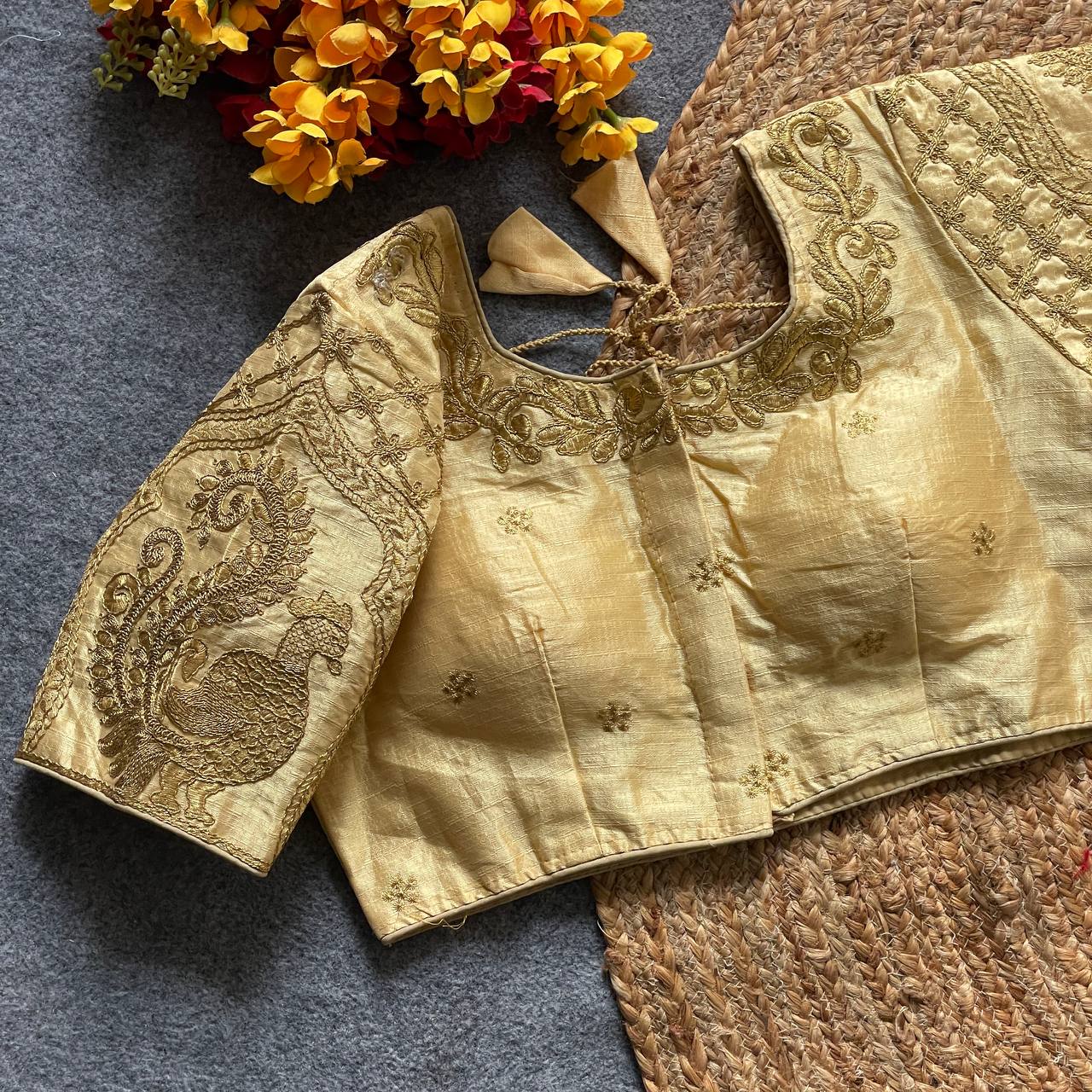 Bridal Heavy Embroidered Work Pure Silk Blouse