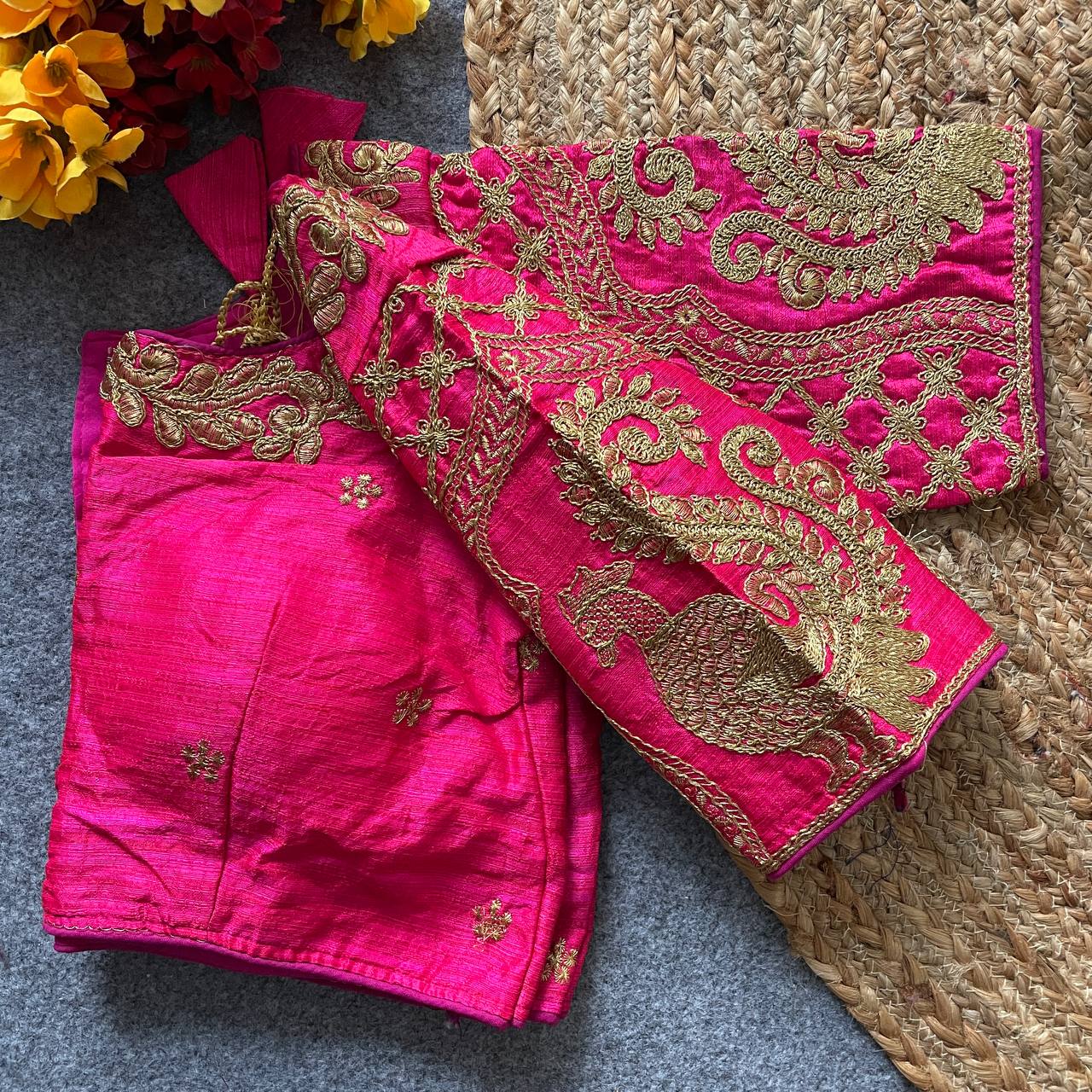 Bridal Heavy Embroidered Work Pure Silk Blouse