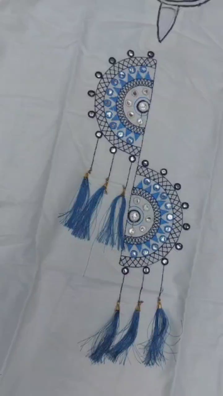 Women White 2-Piece Heavy Designer Cotton Suit Set