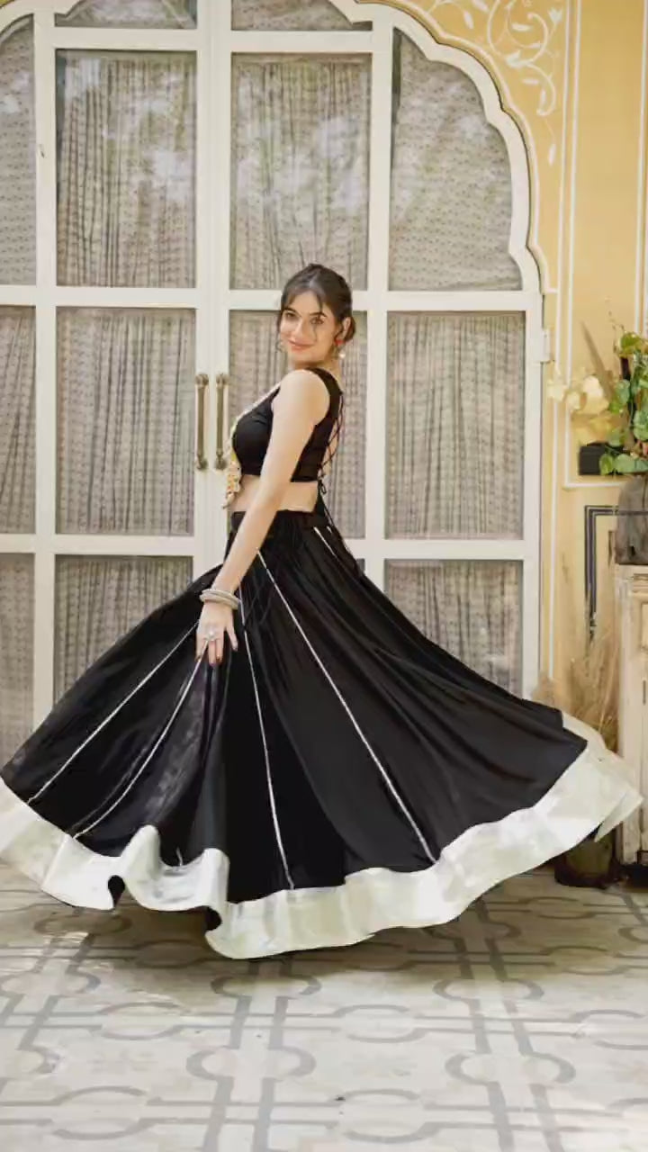 Rayon Navratri Chaniya Choli With Gotta Patti Border