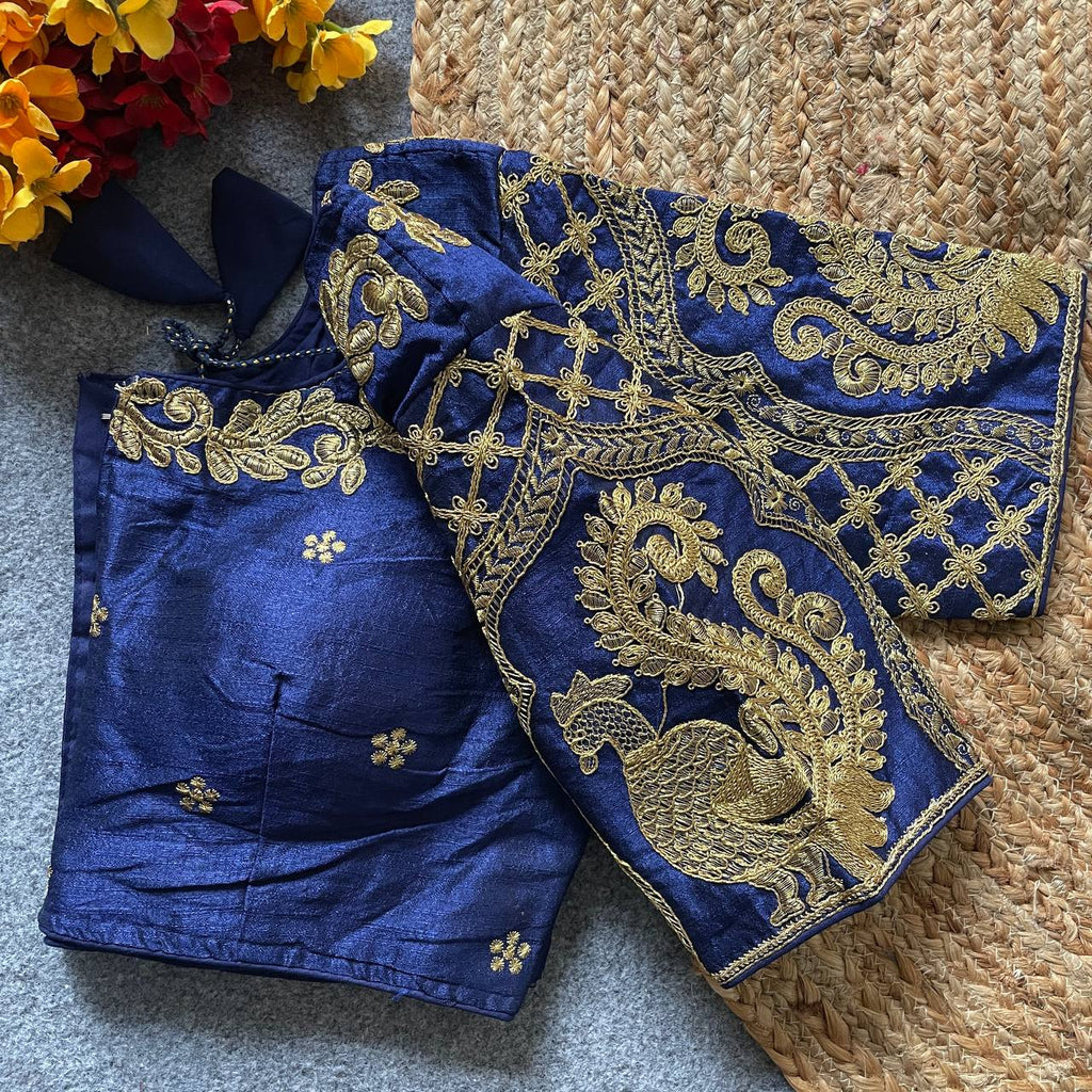 Bridal Heavy Embroidered Work Pure Silk Blouse