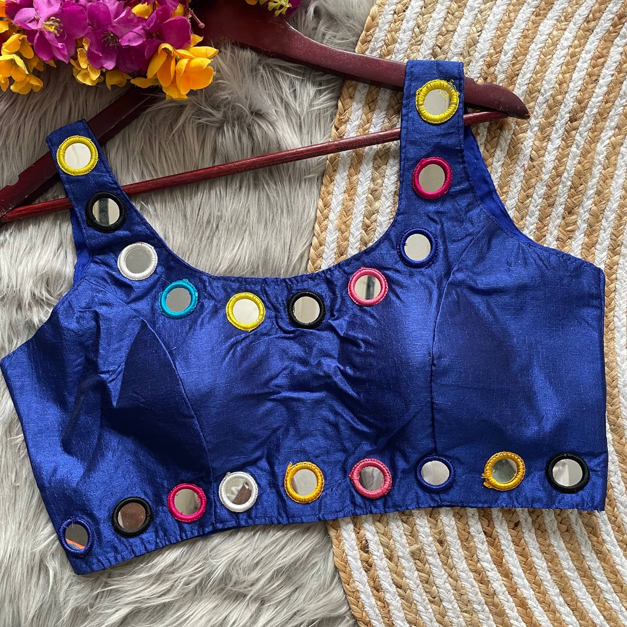 Mirror Work Traditional Navratri Bollywood Style Blouse