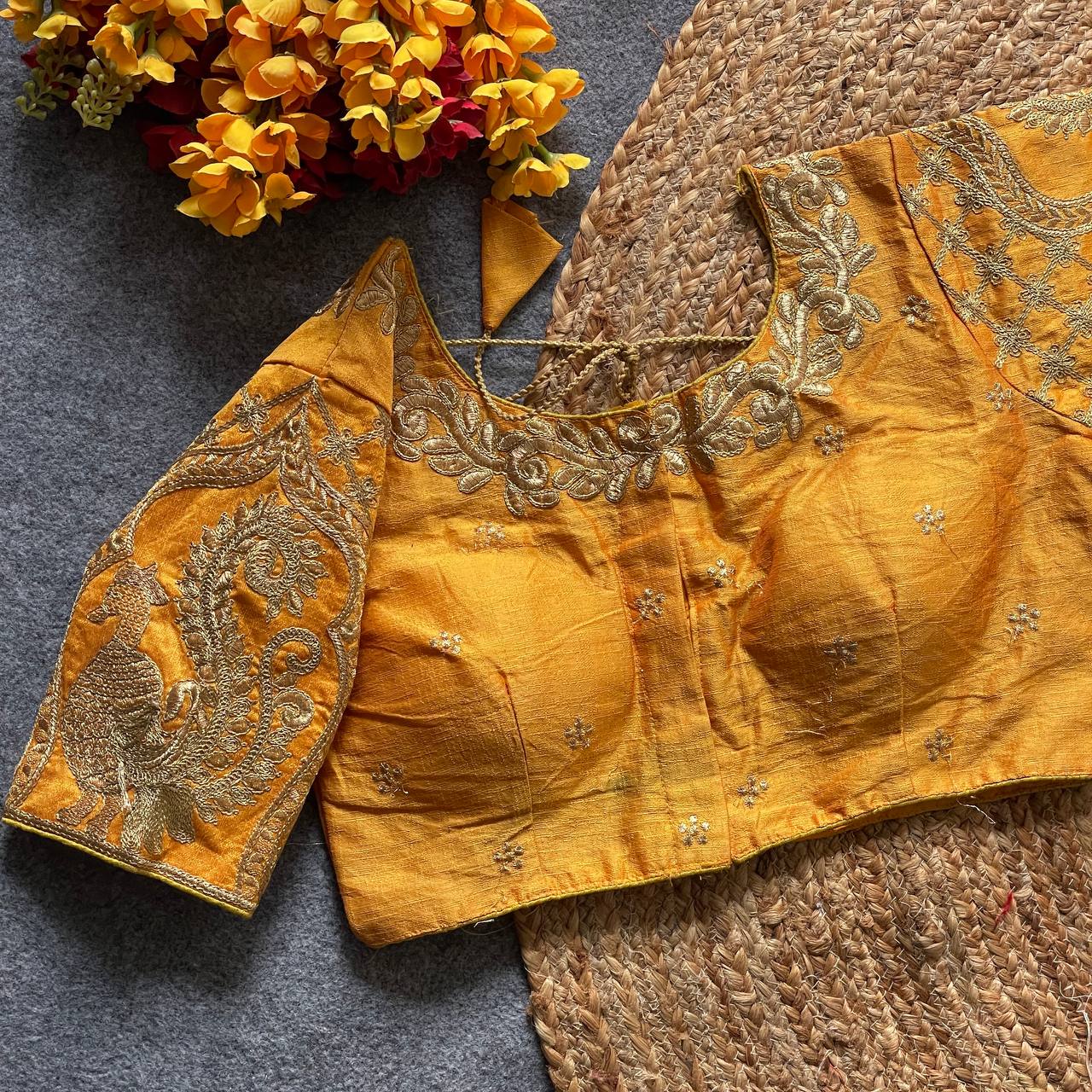 Bridal Heavy Embroidered Work Pure Silk Blouse